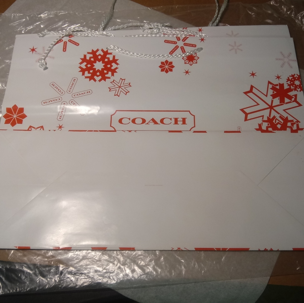 Coach red & white gift bag - supplies